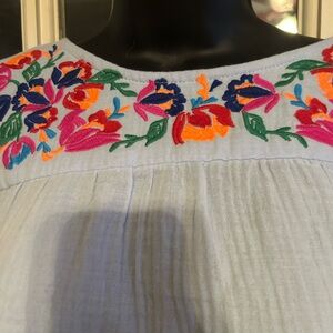 Embroidered Floral Blouse - Multicolor